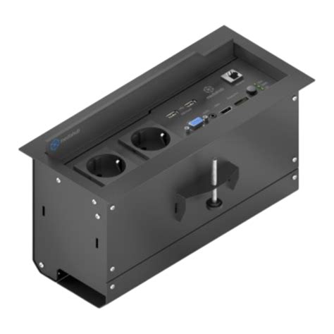 Настольный лючек с коммутатором MHUB-ENC100 (2x220-2xUSB power-VGA-DP-HDMI-Eth входы, 2xHDMI выхода)