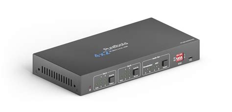 PT-MA-HD42UHD HDMI Комутатор 4x2, 4K (60Hz 4:4:4) з даунскейлером та де-ембеддером
