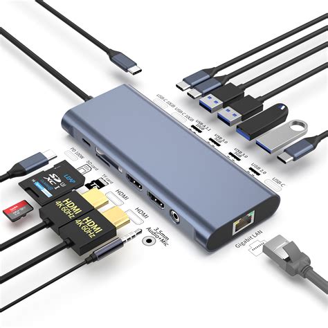 VL-D200 Док-станція 14-в-1 USB-C-1x HDMI 2.1 8K30,1x HDMI 2.0 4K60, USB4 Gen3 100W PD,вихід 2 екрани