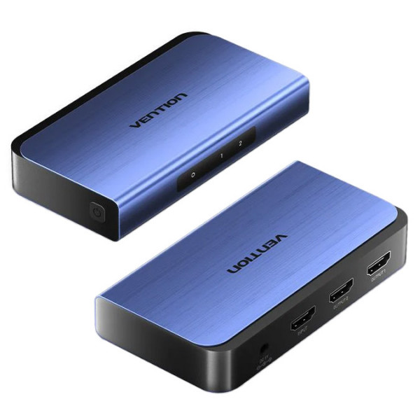 Сплітер HDMI 2.0 UHD 4K 60Hz 3D, HDCP 1in x 2out ports Blue Aluminum Alloy Vention