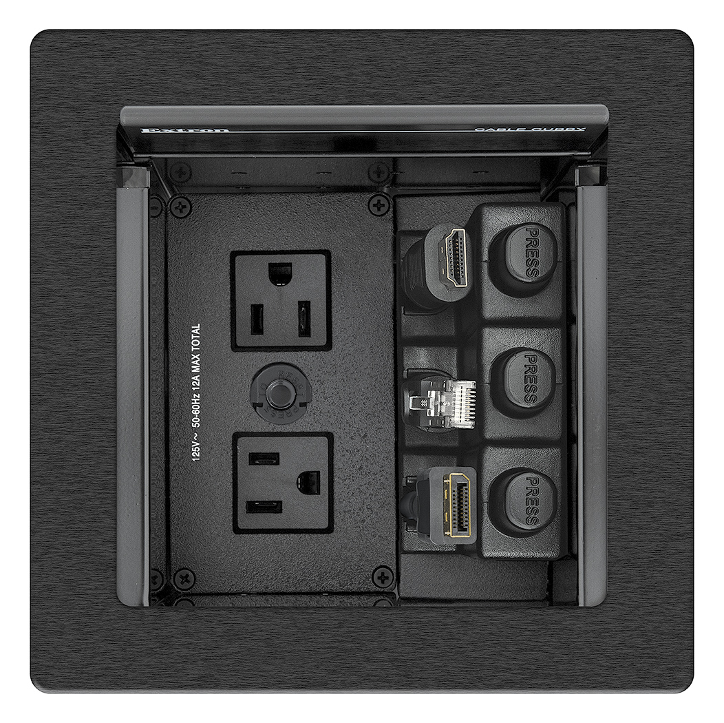 Архітектурний лючок Extron Cable Cubby 500 (Врізний, Чорний, Без розетки)