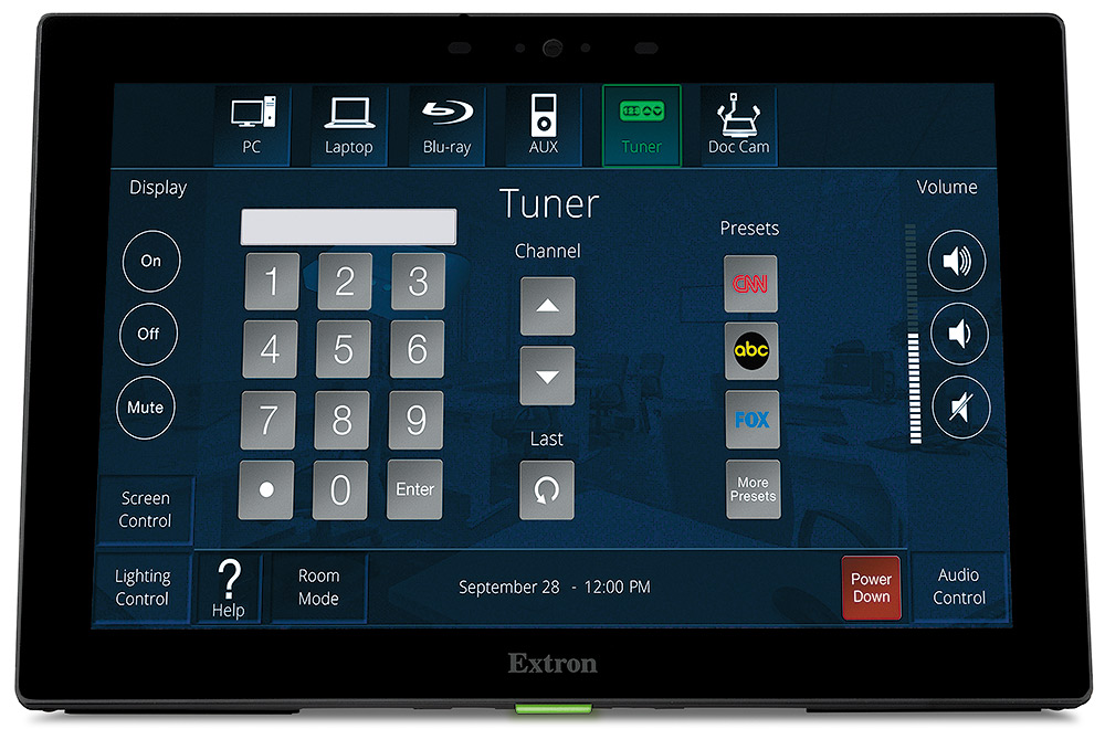 Настільна сенсорна панель Extron TLP Pro 1025T (10", Чорна, TouchLink Pro)