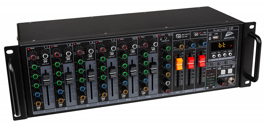 LAB10R - 10-Channel Rack Mount Mixer with USB Player