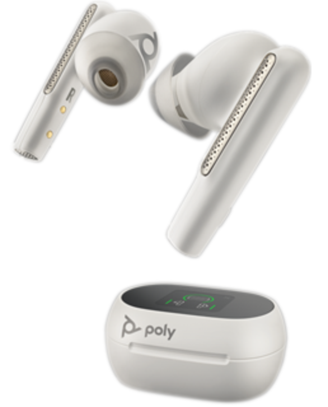 Бездротова гарнітура VOYAGER FREE 60+ UC WITH TOUCHSCREEN CHARGE CASE, TEAMS, USB-C, біла